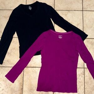 Black and Purple Long Sleeve Tops shirts lot Women’s size XL